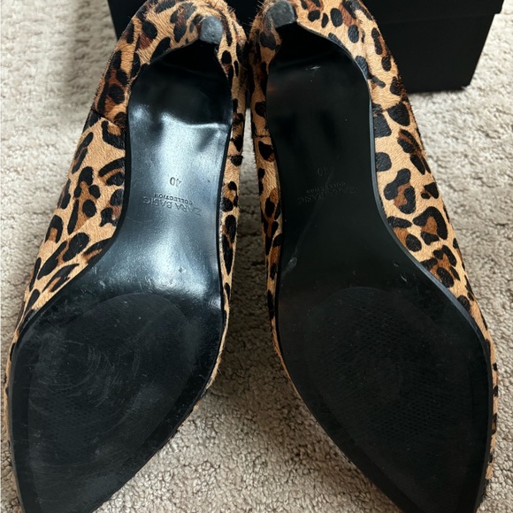 Zara kitten heel calfskin leopard booties size 40 - Picture 3 of 6
